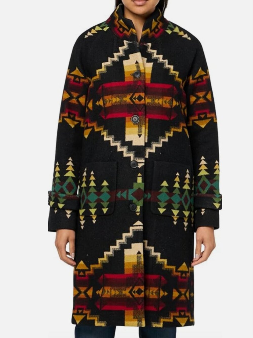 Pendleton Four Corners Women's Archive Long Blanket Coat Wood & Cotton S NWT